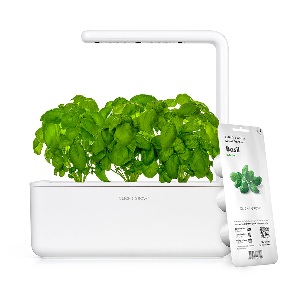 Click & grow Smart Garden 3 Indoor Kräutergarten weiß mit Basilikum Refill