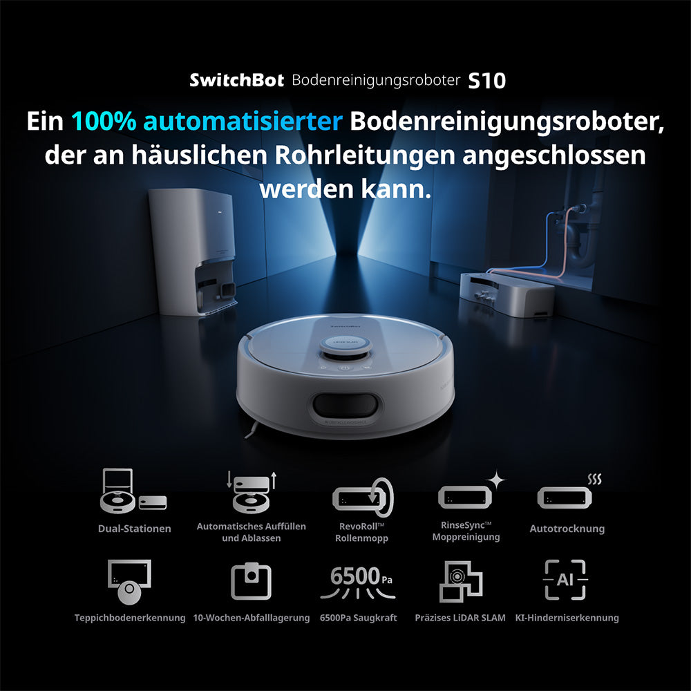 SwitchBot S10 Saug und Wischroboter Produktvorteile