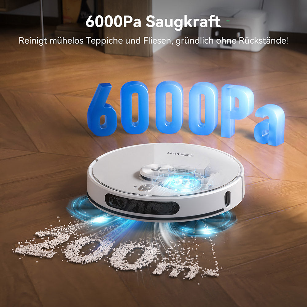 Tesvor S8 Max Saug und Wischroboter Saugkraft